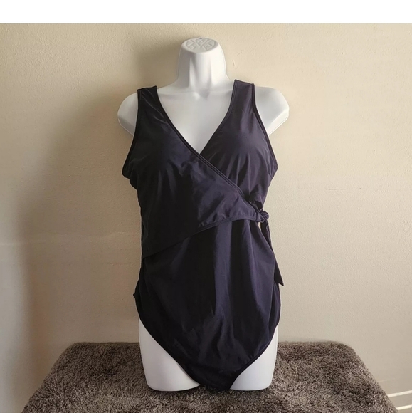 Maternity One Piece Swimsuit Front Cross Pregnancy Bathing Suit Size Xl - Picture 6 of 9